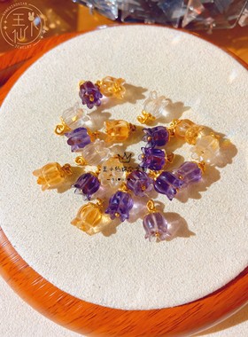 王小仙女手工金吊坠水晶铃兰花朵