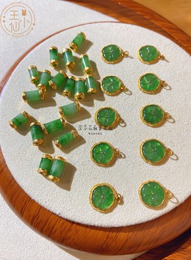 王小仙女999吊坠天然翡翠古法金