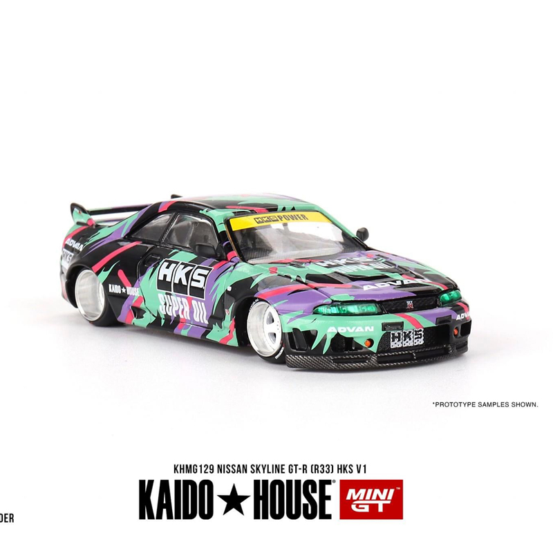 MINI GT 1:64 KAIDO House日产 尼桑GTR R33 HKS V1汽车模型#129 - 图0