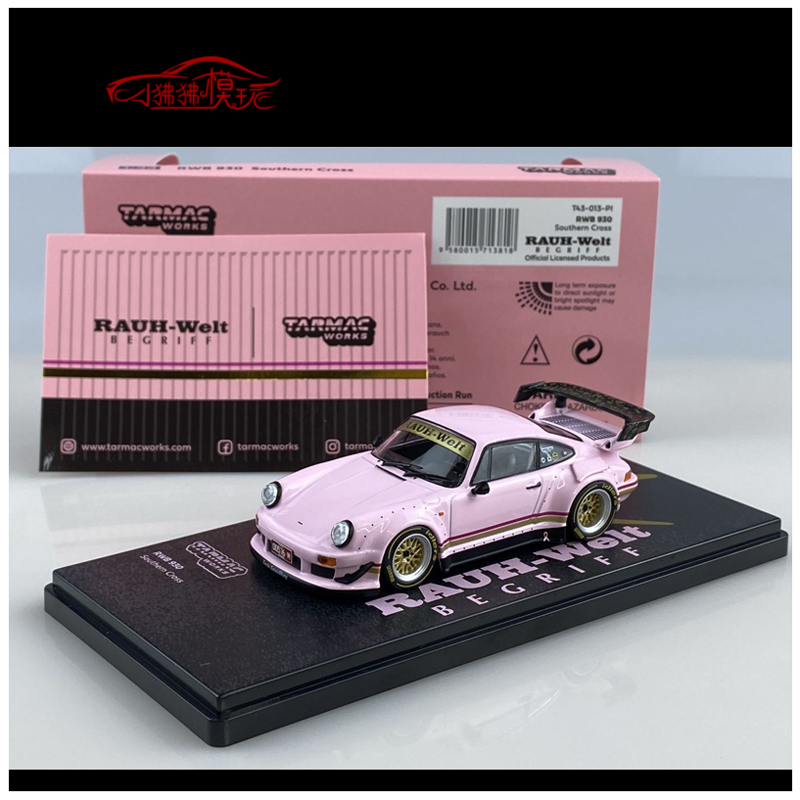 TW现货Tarmac Works粉色1:43保时捷911宽体RWB 930合金汽车模型-图3