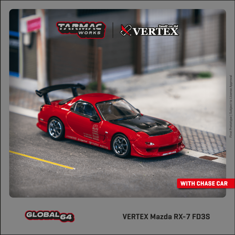 TW 现货Tarmac Works 1:64 VERTEX 马自达RX-7 FD3S RX7汽车模型 - 图2