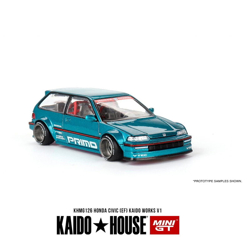 MINI GT 1:64 KAIDO House本田CIVIC思域EF WORKS V1汽车模型#126 - 图1