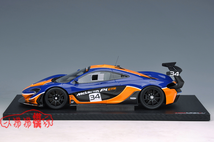 现货TSM 1:18迈凯伦McLaren P1 GTR 34#赛车收藏礼品树脂汽车模型 - 图0