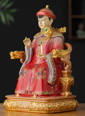 黄铜中式居家彩绘胡三太爷太奶