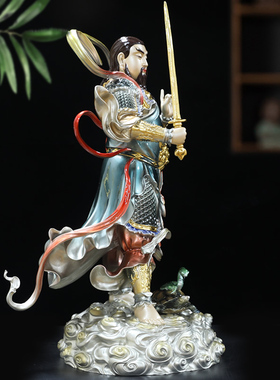 黄铜珐琅彩真武大帝神像