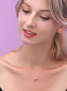 925银项链女小蛮腰2019年新款潮网红ins简约锁骨链颈链玫瑰金吊坠