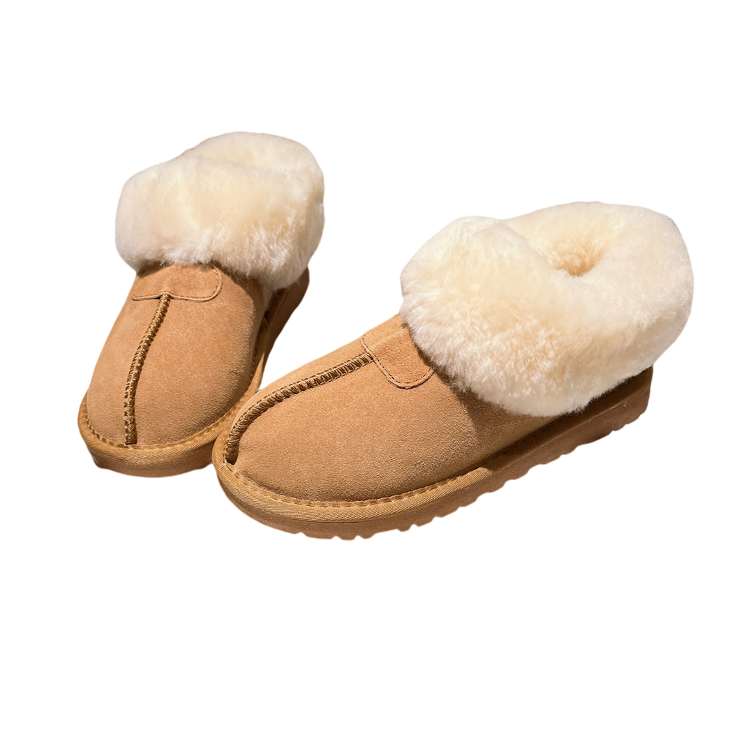 2025年新款真皮羊羔毛毛鞋一脚蹬雪地棉靴懒人乐福鞋加厚平底女鞋,淘宝优惠券,粉丝福利购,淘宝优惠卷