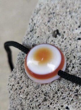 天然原色缠丝 玛瑙板眼珠板珠散珠佛珠手串背云镶嵌戒指面佛眼DIY