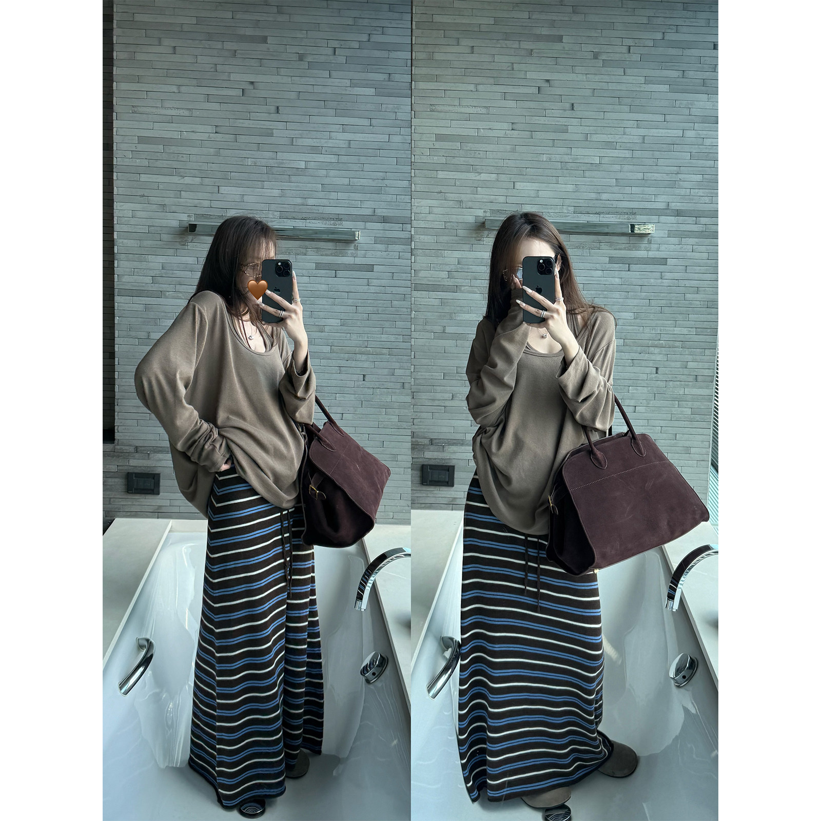 superniniyy 懒人音符&超软糯松弛慵懒感假俩件休闲宽松长袖T恤女