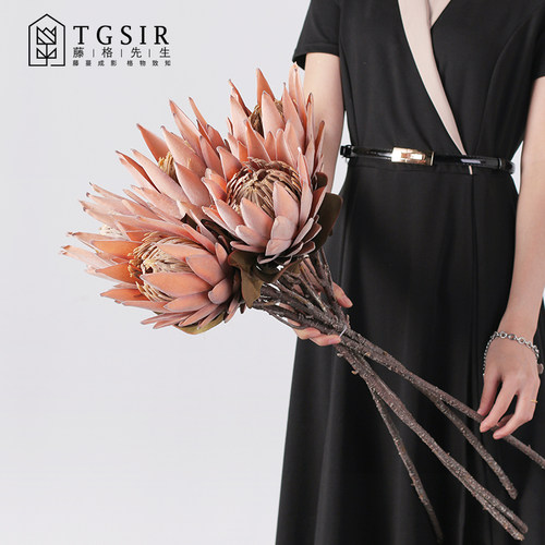 仿真复古大帝王花摆设客厅室内装饰花卉高级插花假花手捧花配材 - 图2