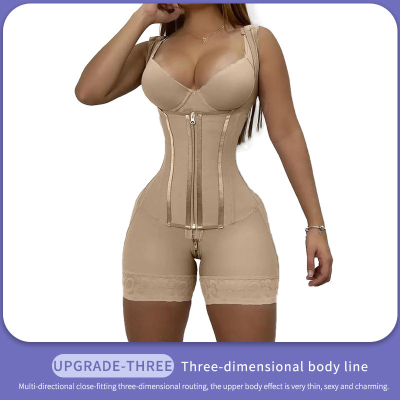 透气拉链网纱大码高腰收腹提臀宽肩带沙漏收腰紧身塑形美体塑身衣,淘宝优惠券,粉丝福利购,淘宝优惠卷
