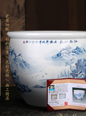 景隆轩陶瓷鱼缸书画筒中式