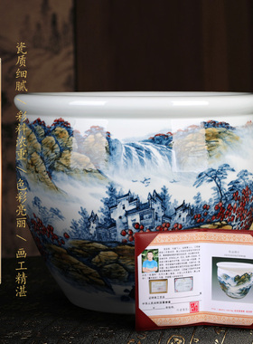 景隆轩陶瓷鱼缸书画筒中式