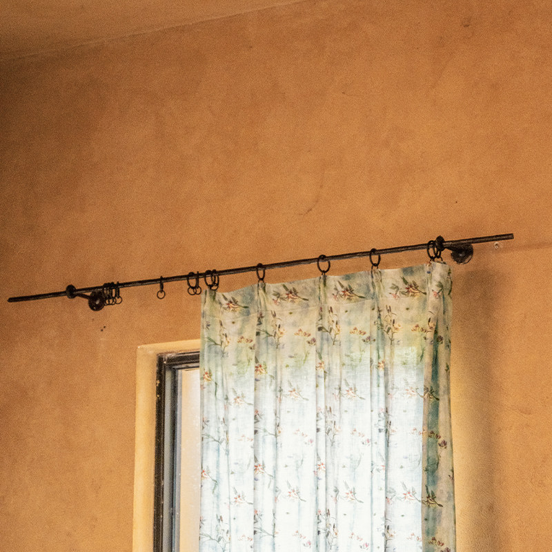 老铁匠窗帘杆定制 手工锻造实心铁黑色罗马杆 侘寂复古中古挂布杆,淘宝优惠券,粉丝福利购,淘宝优惠卷