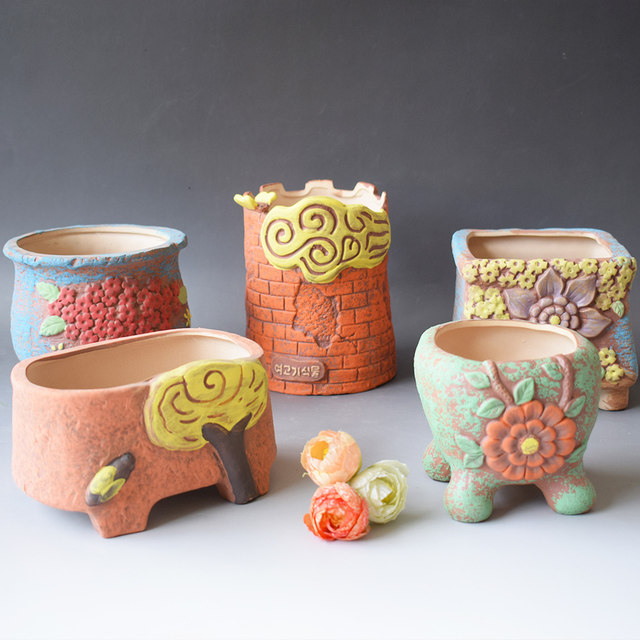 Succulent flowerpot ceramic large potted small flowerpot