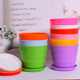 Simple round flowerpot large colorful plastic horizontal stripes