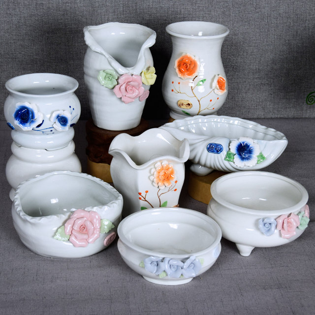 Succulent flowerpot large coarse pottery succulent plant old pile ceramic flowerpot flower carrier simple creative small flowerpot