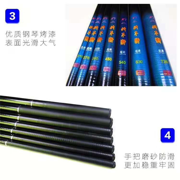 厂家直销钓不断玻璃钢鱼杆手竿溪流竿短节竿渔具3.6米4.5米池塘-图1