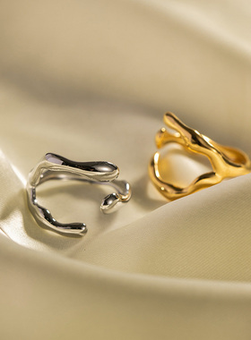 简约冷淡风钛钢开口可调戒指