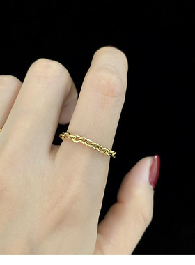 magicfish简约钛钢链条戒指