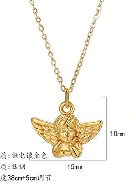 小红薯推荐金色天使锁骨吊坠项链明星街拍饰品项链锁骨链调节搭配