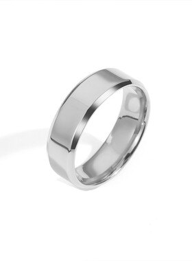 简约设计圆钛钢男士戒指