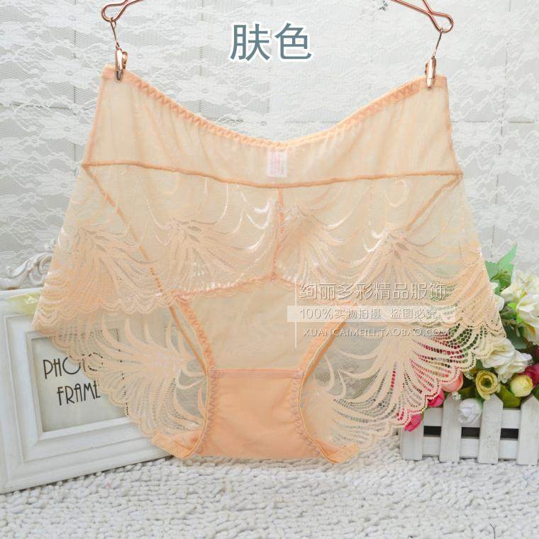 大版网纱性感内裤中高腰透明三角角女士蕾丝胖MM大码棉裆4条包邮,淘宝优惠券,粉丝福利购,淘宝优惠卷