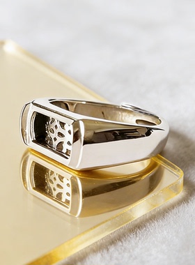 宏利925纯银戒指空托马鞍8*16