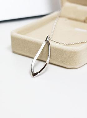 925纯银吊坠空托镶嵌马眼10*29简约镶翡翠玉石蜜蜡项链空托吊坠托