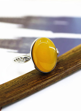 戒指空托镶嵌银饰简约