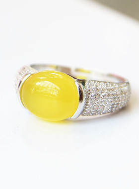 宏利925纯银戒指空托女镶嵌宝石