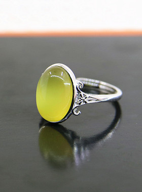 纯银蜜蜡镶嵌戒指空托