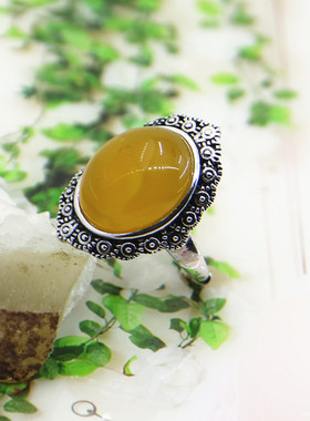 宏利戒指空托镶嵌复古925纯银