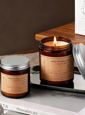 外贸霜膏瓶香薰蜡烛香氛精油无烟大豆蜡持久留香家居摆件生日礼物