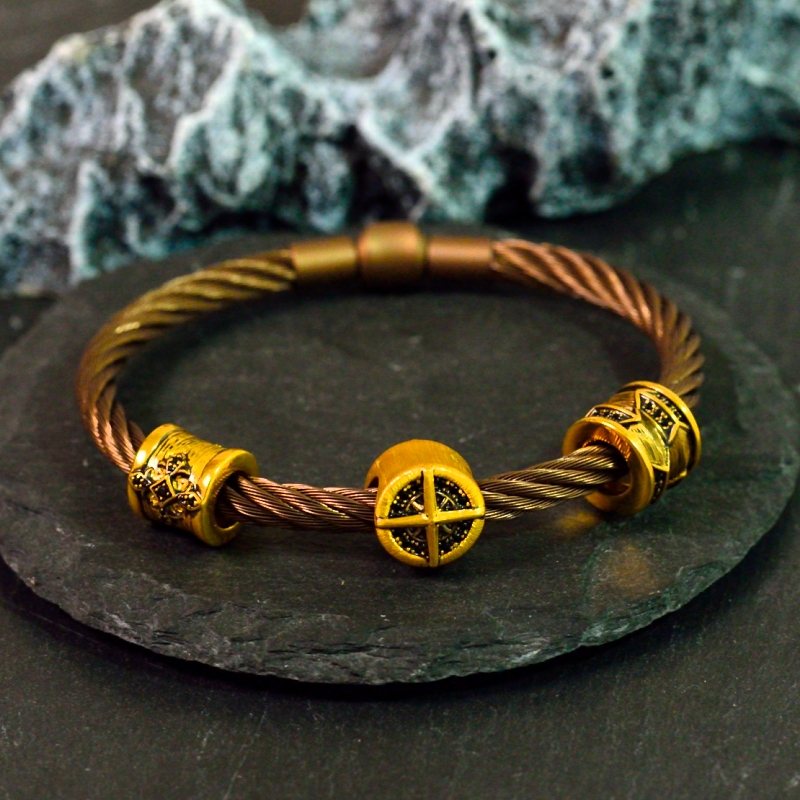 足金酷黑四方祥瑞黄金黑钻时尚转运珠百搭黑色简约复古个性潮流 - 图1