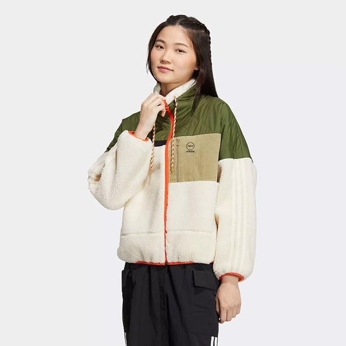 ADIDAS阿迪达斯neo W UTIL摇粒绒女子运动茄克外套HN2347 HR3455-图1