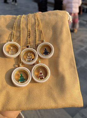 北京嘎乌盒项链吊无相佛吊坠纯银锁骨链送男女朋友礼物