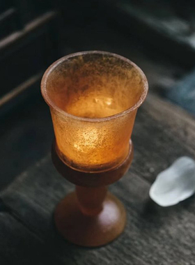 融明手作明鉴琉璃烛台分体式摆件欧式复古玻璃气氛布置简约装饰