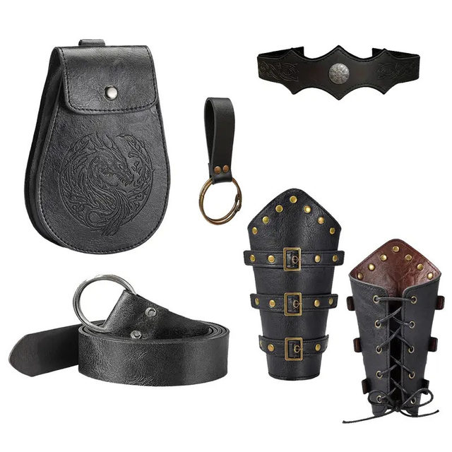 Cross-border medieval Viking style warrior retro outdoor fencing leather PU leather sword sheath wish Japanese buckle scabbard