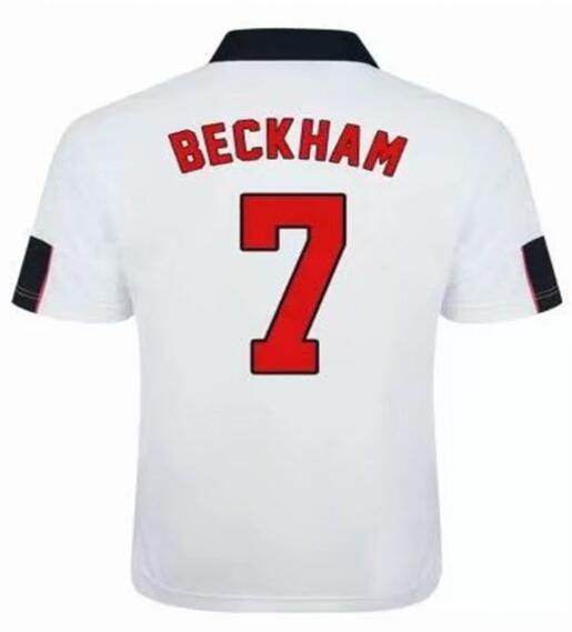 1998 Retro Long BECKHAM OWEN SHEARER SCHOLES Jerseys-图2