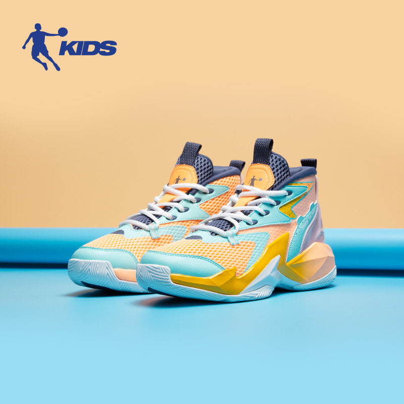 乔丹童鞋篮球鞋2025新款实战防滑运动鞋男中小学生鞋耐磨球鞋战靴 - 图0