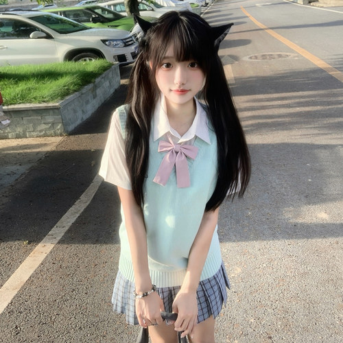 花千猪原创 小芥中背心 JK多色马甲针织棉毛衣日系jk制服百搭上衣 - 图1