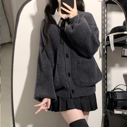 花千猪原创 小月眠开衫 JK多色加厚针织毛衣外套jk制服百搭款上衣