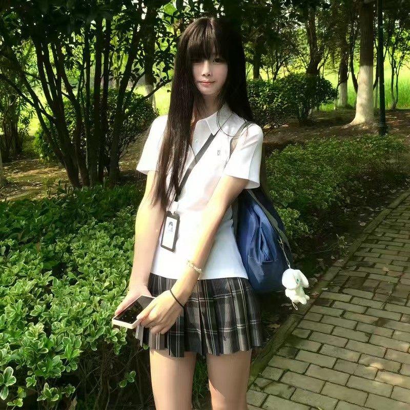 花千猪原创 小淞夏T恤  学院风校供感多色polo衫百搭运动款jk短袖