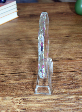 水晶摆件马到成功圆形彩印装饰画