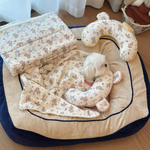 宠物小被子枕头毛毯小狗睡枕中小型犬安抚保证毯子隔尿垫空调被 - 图1
