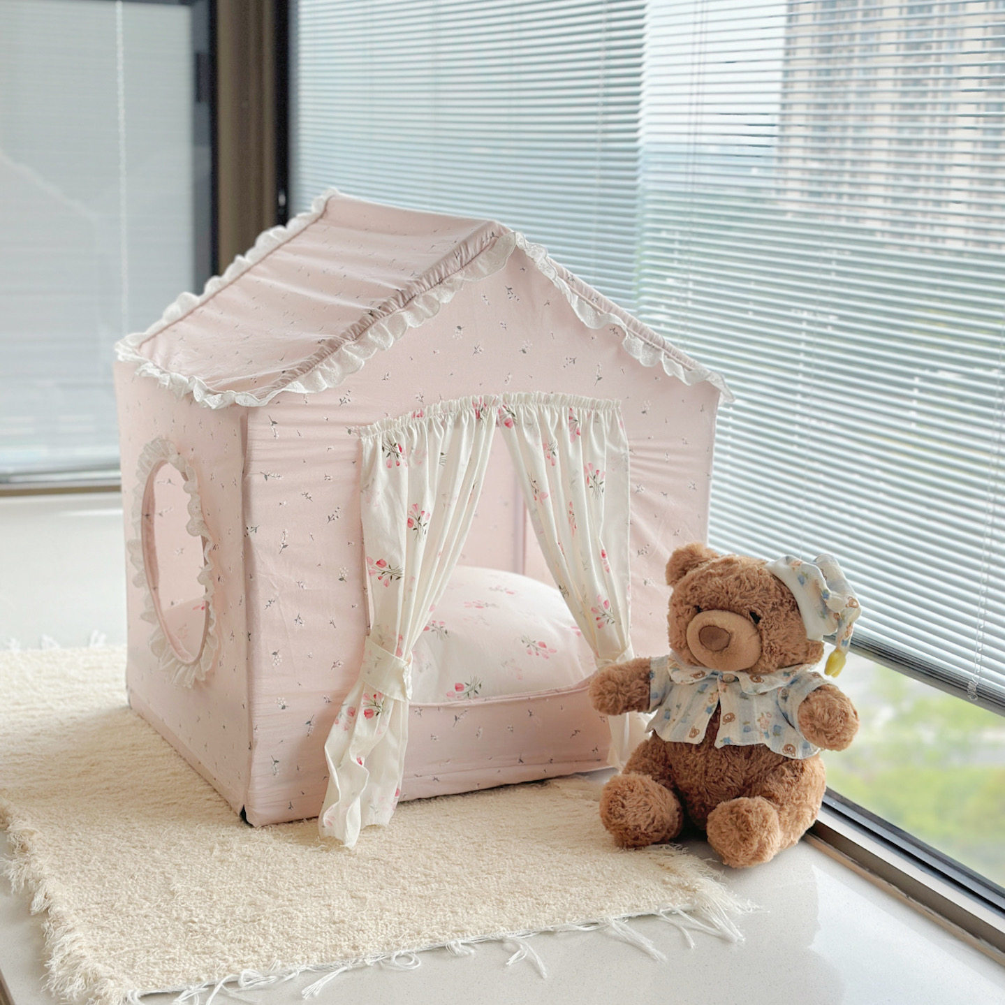 宠物房子公主屋蕾丝花边可拆卸高端马尔济斯狗床四季摇篮韩系可爱,淘宝优惠券,粉丝福利购,淘宝优惠卷