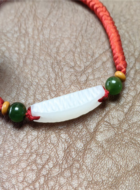 高品质手牌~100多的价格，三万多的玉质。白玉碧玉编织新疆和田玉