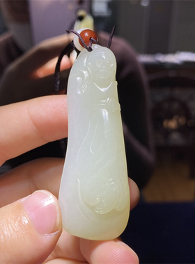 小石头和田玉白玉籽料挂件