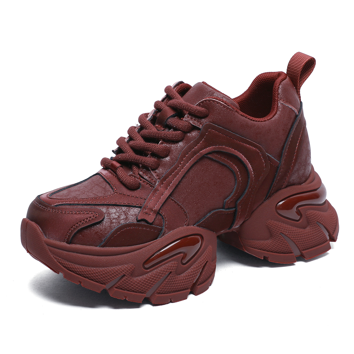 范小络10cm内增高老爹鞋女2025秋新款小个子时尚休闲鞋厚底增高鞋 - 图3